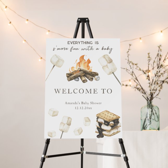 S'more fun baby shower Welcome Foam Board (In Situ (Stand))