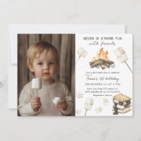 S'more Fun Campfire 1st Birthday Invitation