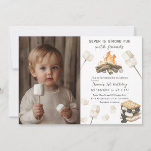 S'more Fun Campfire 1st Birthday Invitation