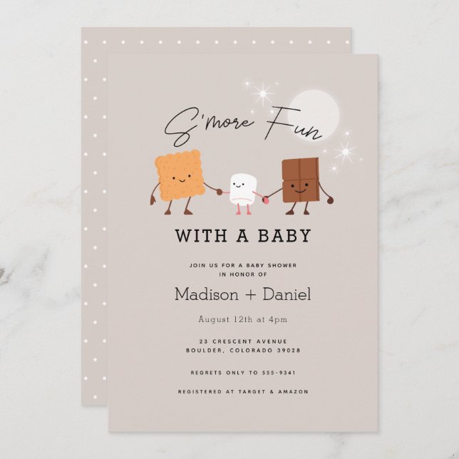 S'more Fun Campfire Baby Shower Invitation (Front/Back)