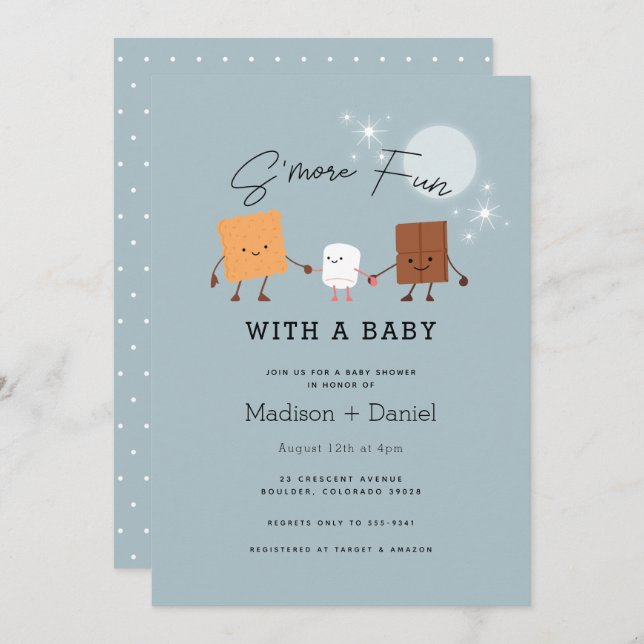 S'more Fun Campfire Baby Shower Invitation (Front/Back)