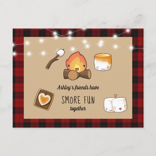 Smore Fun Campfire Kids Birthday Invitation Postcard