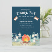 S'more Fun Camping Birthday Invitation (Standing Front)