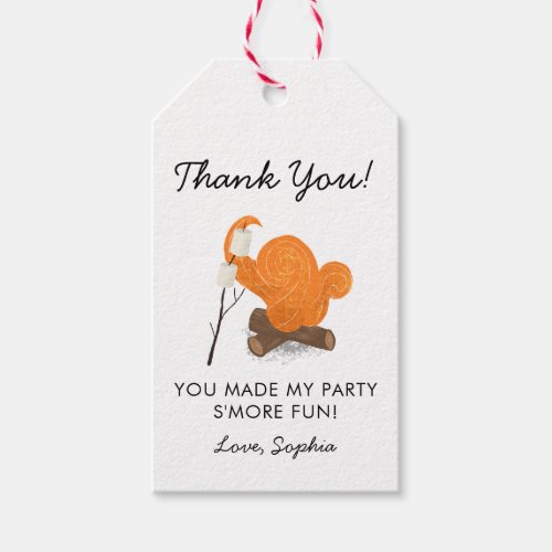 Smore Fun Camping Birthday Party Favor Gift Tags