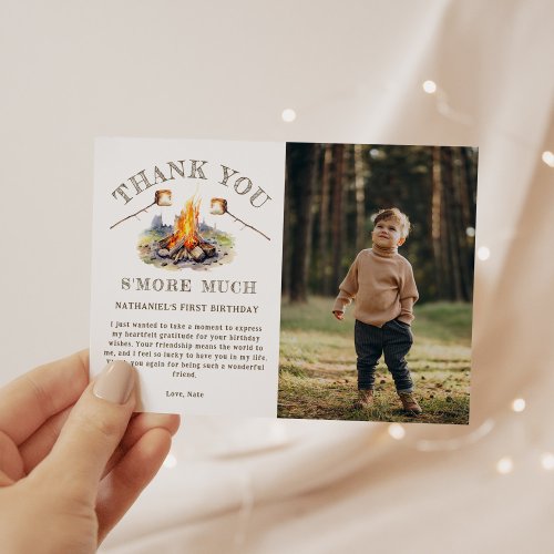 Smore Fun Cute Campfire Camping Kids Birthday Thank You Card