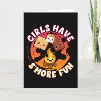 Smore Fun Girls Kids Camping Campfire Card