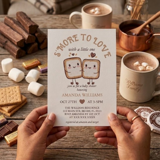 S'more Fun Kawaii Campfire Baby Shower  Invitation (Creator Uploaded)
