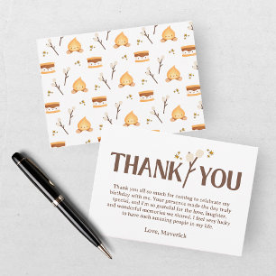 S'more Fun To Be One Kids Campfire 1st Birthday In Thank You Card