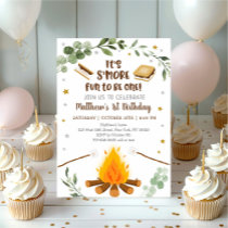 S'more Fun To Be One S'mores Campfire Birthday Invitation