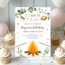 S'more Fun To Be One S'mores Campfire Birthday Invitation