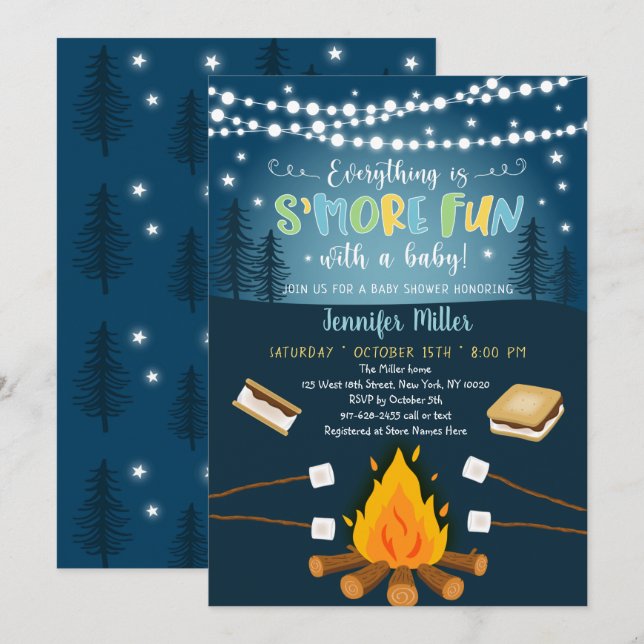 S'more Fun With A Baby S'mores Baby Shower Invitation (Front/Back)