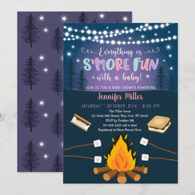 S'more Fun With A Baby S'mores Baby Shower Invitation (Front/Back)