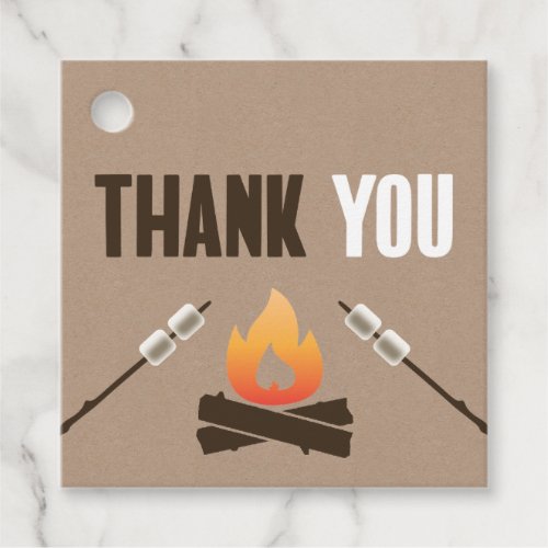 Smore Fun With Friends Bonfire Birthday Thank You Favor Tags