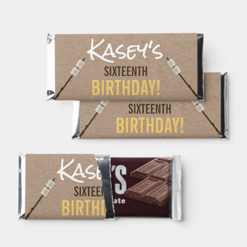 Smore Fun With Friends Bonfire Birthday Thank You Hershey Bar Favors