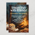 Smore Fun with Friends Camping Birthday Party Invitation