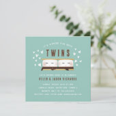 S'more fun with Twins Baby Shower Invitation (Standing Front)