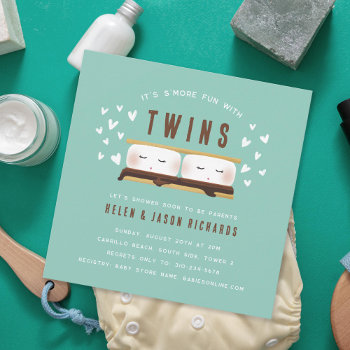 S'more Fun With Twins Baby Shower Invitation by beckynimoy at Zazzle