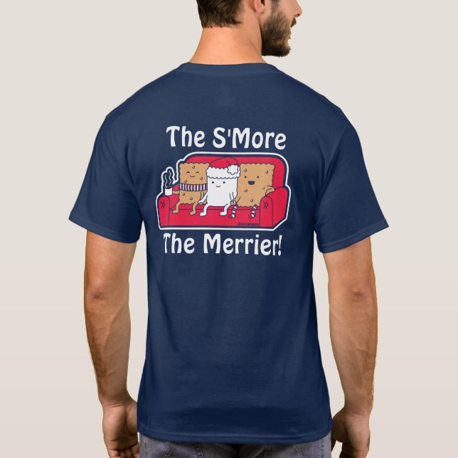 S'More Funny Cartoon Food Throuple Christmas T-Shirt (Back)