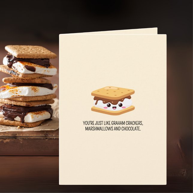 S'More Funny I Love You Custom Any Occasion Card (Customize this card for an anniversary, birthday, Valentine's Day or "just because". )