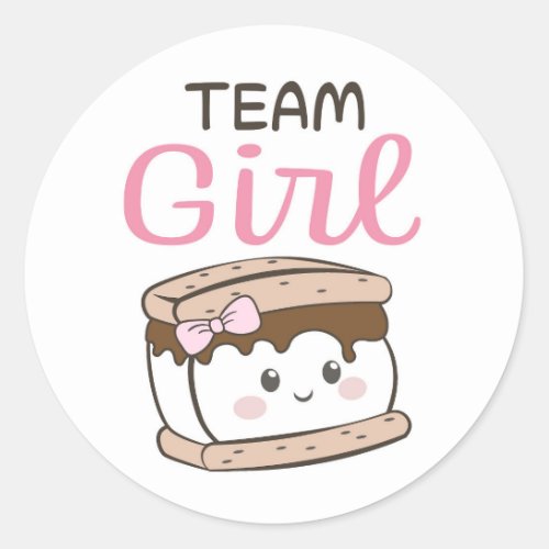 Smore gender reveal Team Girl sticker