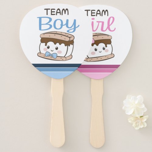 Smore gender reveal voting paddle hand fan