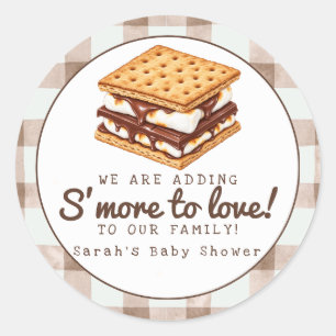 S'more Love Baby Shower Favor Sticker