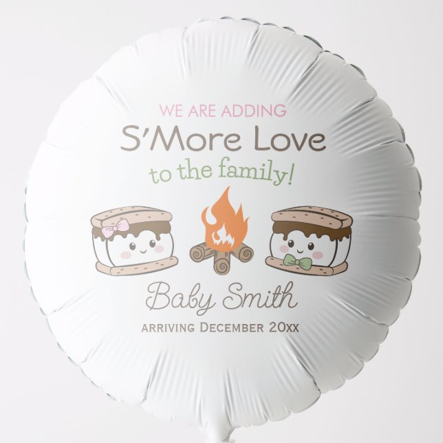 S'more Love baby shower gender reveal Balloon (Front)
