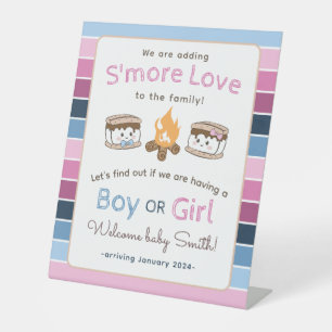 S'more Love gender reveal Pedestal Sign