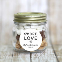 S'more Love Heart Black White Rustic Wedding