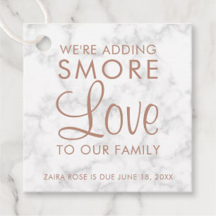 Smore Love Marble Rose Gold Girl Baby Shower Favor Tags