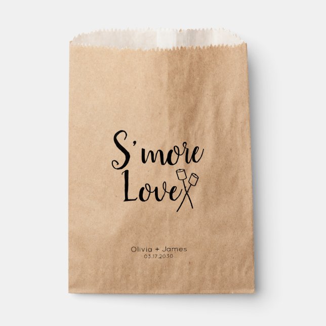Smore Love Marshmallow Bridal Shower Wedding Treat Favor Bag (Front)
