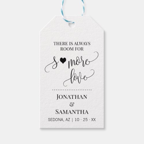 Smore love minimalist typography wedding favor gift tags
