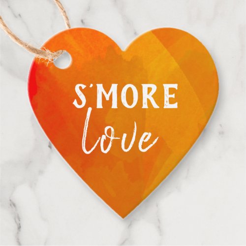 Smore Love Red Orange Wedding Favor Tags