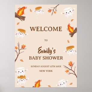 S'more Love Rustic Camping Baby Shower Welcome Poster