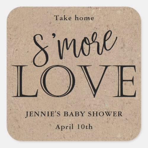 SMore Love Rustic Kraft Favor Tag for Baby Shower