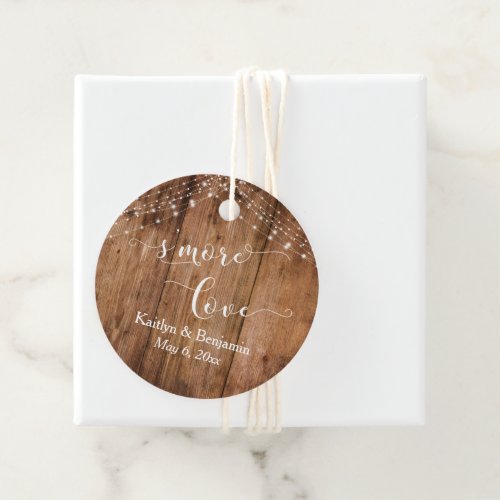 SMore Love Rustic Wood  Light Strings Favor Tags