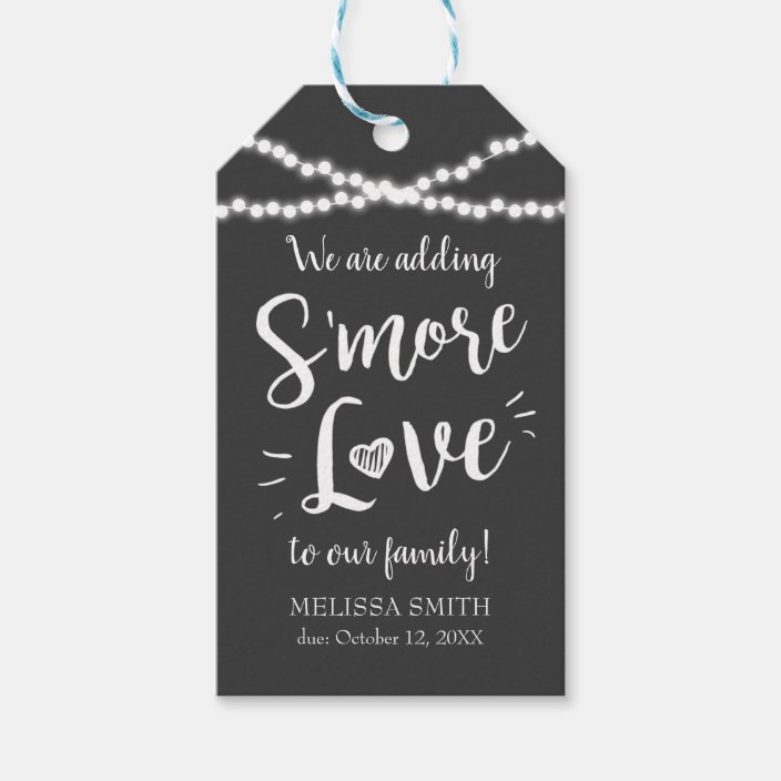 Smore Love S Mores Favors Baby Shower Simple Black Gift Tags