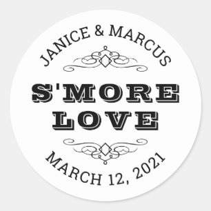 S'more Love Stickers, Smore Favor Stickers