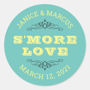 S'more Love Stickers, Smore Favor Stickers