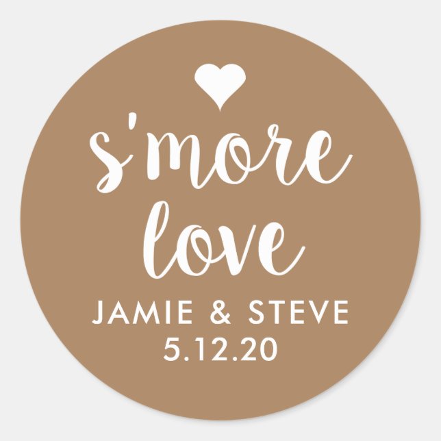 S'more Love Stickers, Smore Favor Stickers (Front)