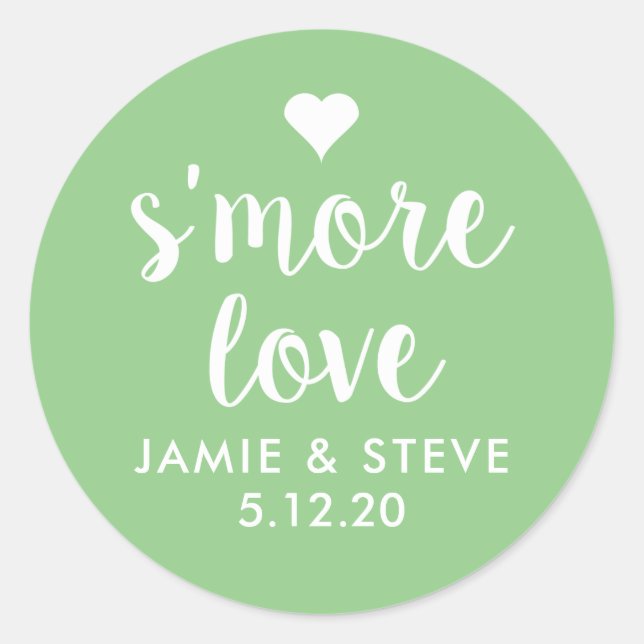 S'more Love Stickers, Smore Favor Stickers (Front)