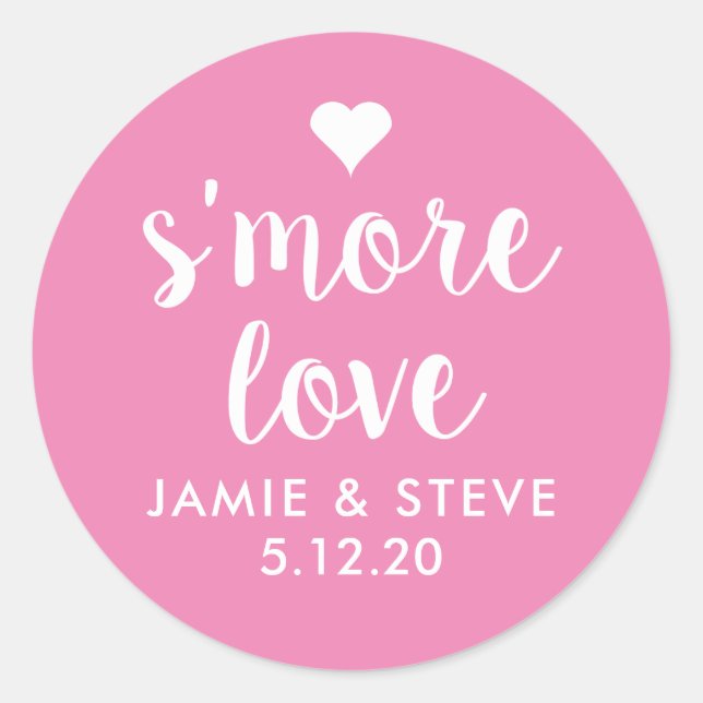 S'more Love Stickers, Smore Favor Stickers (Front)
