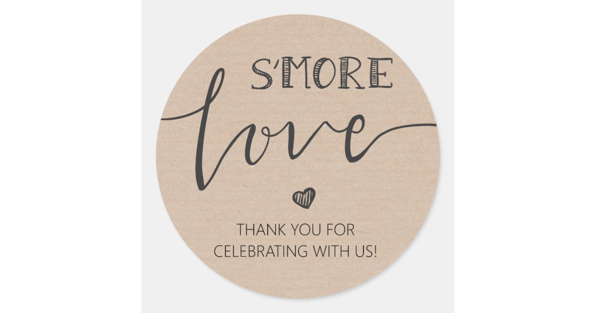 s'more Love Wedding favor tag Sticker Gift tag | Zazzle