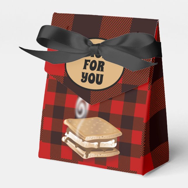 S'more Lumberjack Flannel Favor Boxes (Front Side)