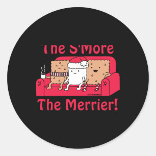 Smore Merrier Cute Kids Cartoon Christmas Classic Round Sticker
