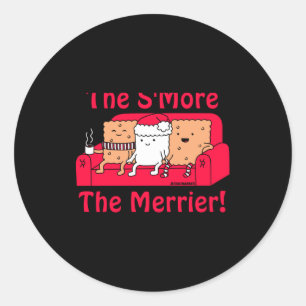 Smore Merrier Cute Kids Cartoon Christmas Classic Round Sticker