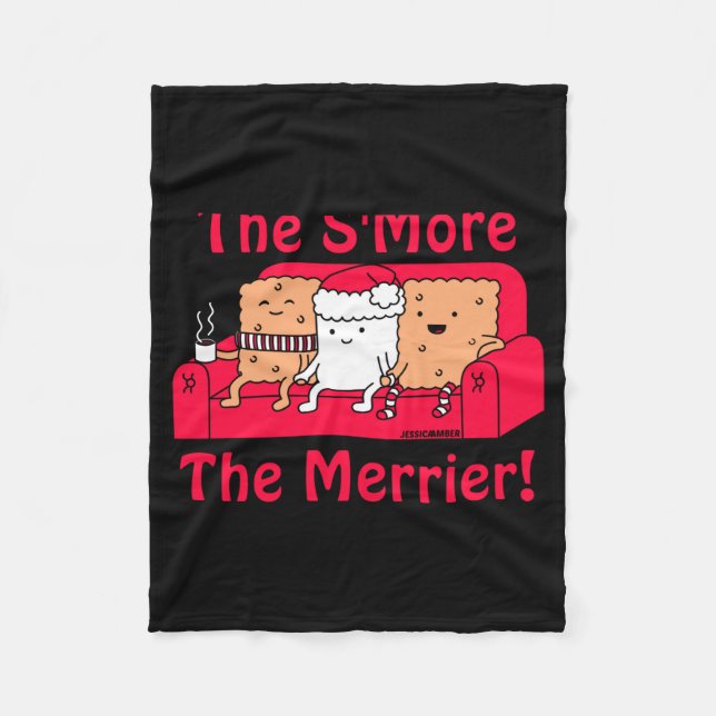 Smore Merrier Cute Kids Cartoon Christmas  Fleece Blanket (Front)