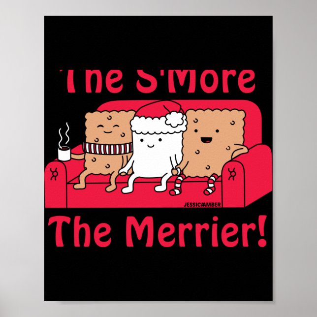 Smore Merrier Cute Kids Cartoon Christmas  Poster (Front)