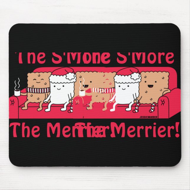 Smore Merrier Cute Kids Cartoon Christmas T Shirt  Mouse Pad (Front)