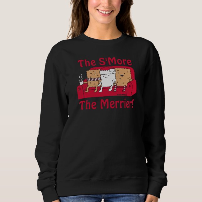 S'More Merrier Funny Cartoon Food Christmas  Sweatshirt (Front)